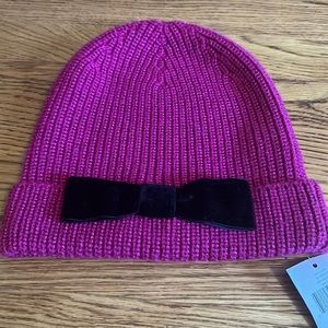 Kate spade  pink ruby bow beanie NWT